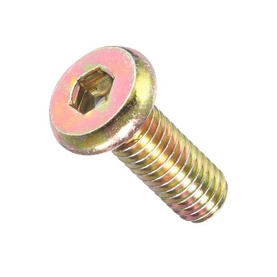 METALLIXITY Flat Head Hex Socket Cap Screws Bolts(M6-1x16) 5Pcs，Carbon Steel Yellow