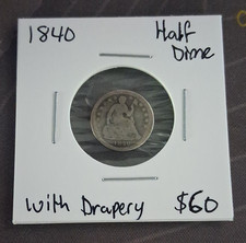 1840 Seated Liberty Drapery Half Dime