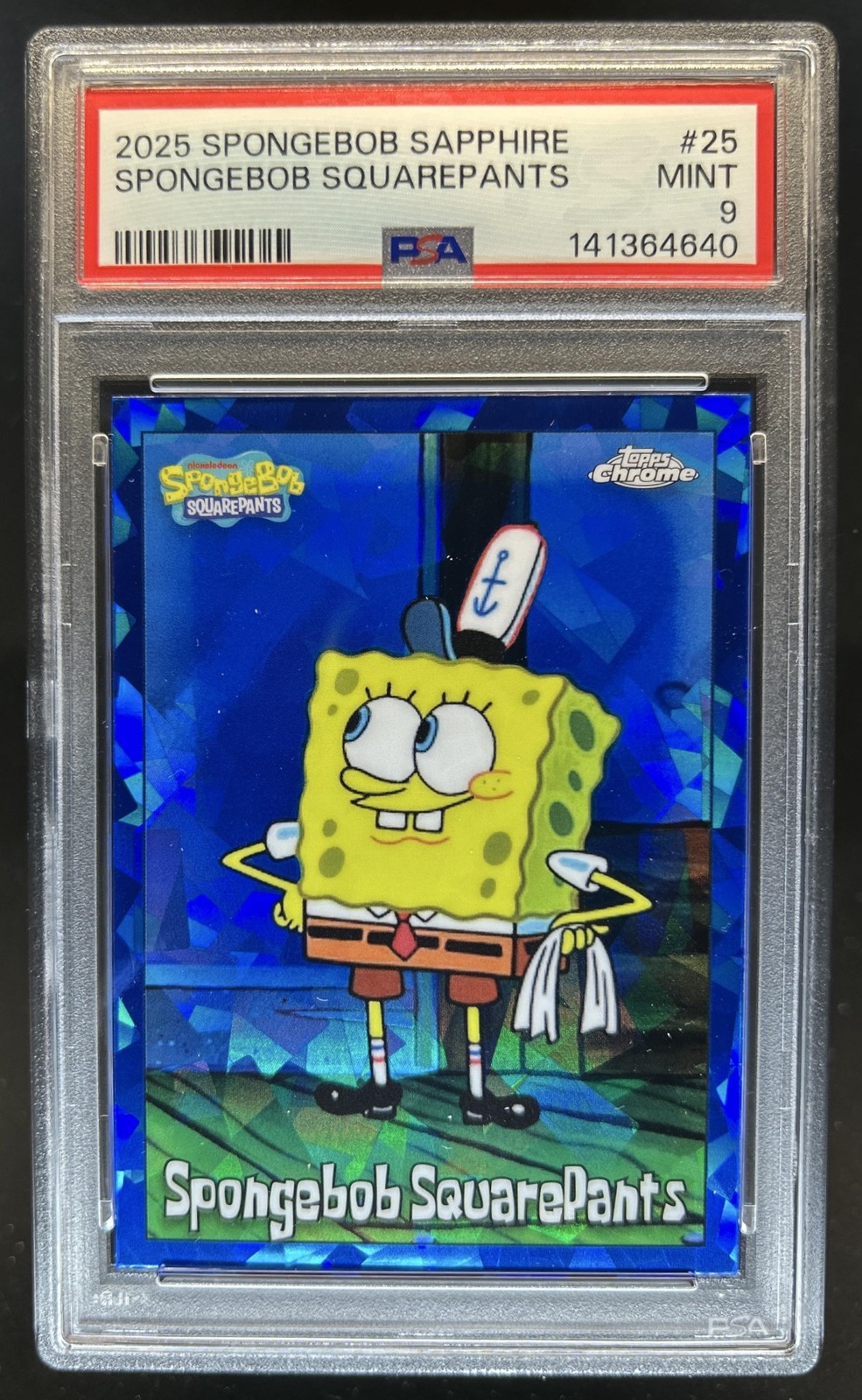 2025 Topps Chrome SpongeBob Squarepants Sapphire #25 PSA 9