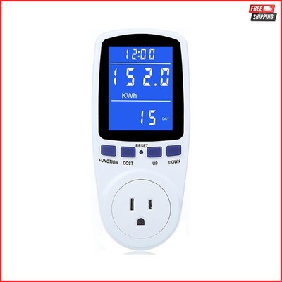 Digital Power Meter Plug Energy Usage Monitor Voltage Amp Tester