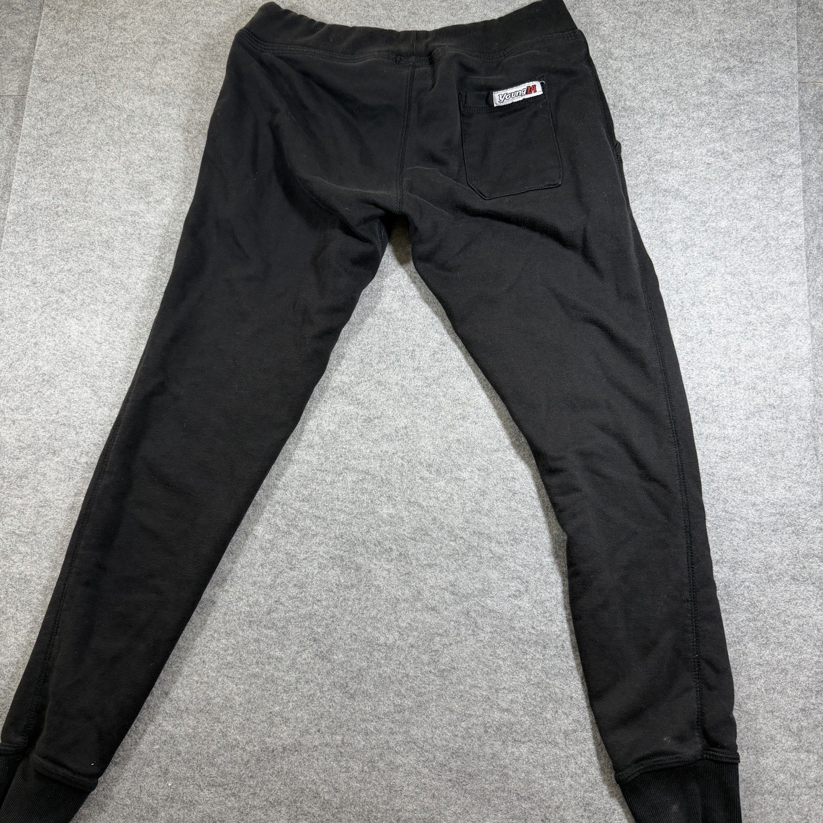 YoungLA Joggers Mens L Black Fleece Sweatpants Tapered Drawstring Streetwear thumbnail 8