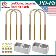 Leaf Spring Lowering Block Kit 2" Inch Drop with U-Bolts Hardware Universal US