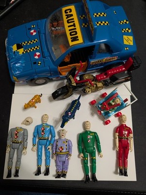 Tyco Incredible Crash Test Dummies 1991 Lot Of Figures, Car, Cycle & Pets!