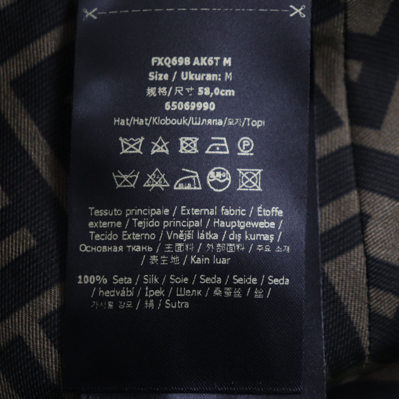 FENDI VERSACE Men's Bucket Hat Silk Zucca Pattern FF Reversible Black M Size thumbnail 8