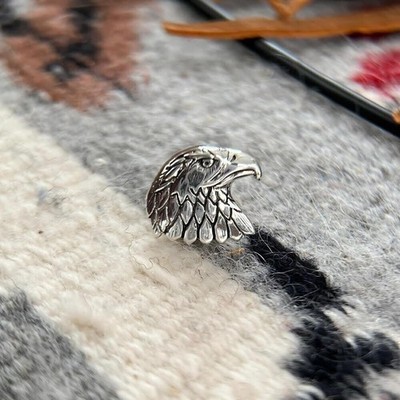 Sterling Silver Diamond-Cut American Bald Eagle Tie Tack   Patriotic and Refined