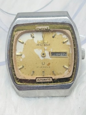 Vintage HMT Sona Automatic Day-Date 21 Jewels Men's Watch Non Working For Parts/