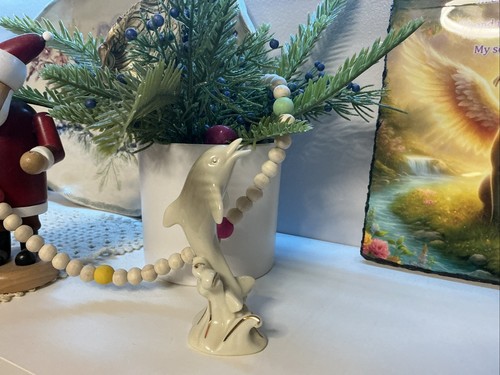 Vintage Lenox Dolphin Figurine Porcelain & 24K Gold Trim Fine China 4" T4 - Picture 4 of 5