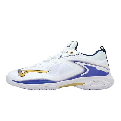 Mizuno Wave Claw Neo 3 Wide White Blue Yellow Men Badminton Shoes