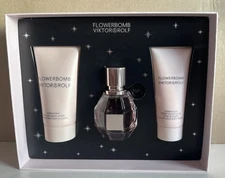 Viktor & Rolf FLOWERBOMB 3 pc Gift Set 1 oz EDP Spray + Body Lotion & Body Creme