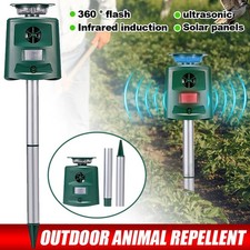 Waterproof Solar Ultrasonic Animal Repellent Flash Light Mice Repellent Outdoor
