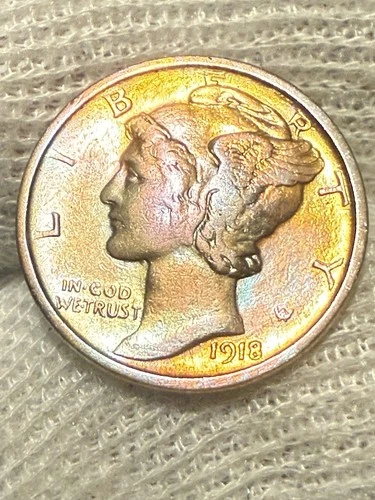 1918S US Mercury SILVER Dime! Choice Lustrous AU! Old US Coin*