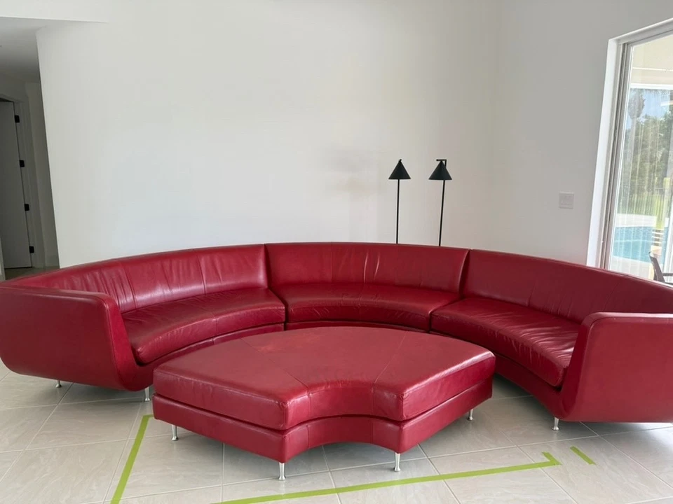 Menlo Park seccional de cuero americano Foto 2 de 4