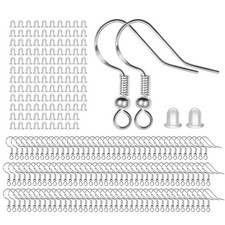 925 Sterling Silver Earring Hooks 120 PCS/60 Pairs, Ear Wires Fish Hooks