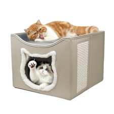Cat Beds for Indoor Cats, Large Cat Houses with Cozy Condo,with Premium Tech ...