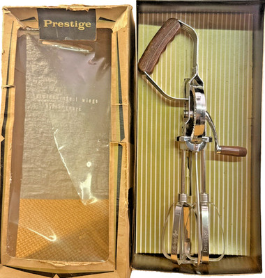 Vintage Prestige 677 Eierbesen Schneebesen ~ Edelstahl & Holz ~ Originalkarton