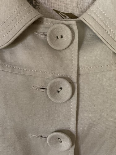 Larry Levine Leinenmischung 3/4 Ärmel Kragen JACKE Größe Small (S) Beige Neu ohne Etikett - Bild 8 von 11