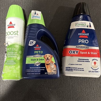 BISSELL Pet Stain ,Boost & Pro Oxy Cleaners Upright Carpet Cleaner Formulas. New