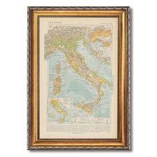 Canvas Print Oil Paintings Reproduction Antique Italian Physical Map