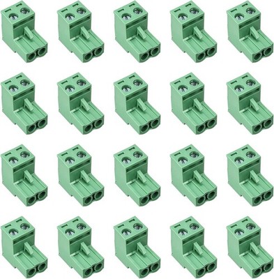 20Pcs 2Pack 5.08mm Pitch Pluggable PCB  Terminal Block Connector Socket