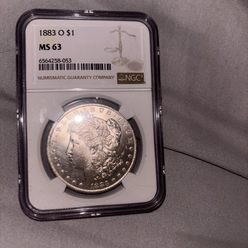 Dólar de plata Morgan 1883-O $1 NGC MS63 EOR ¡Color tonificado! Muy raro*** Foto 3 de 4