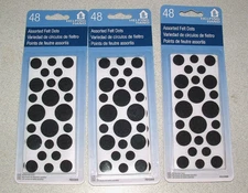 144 pcs Felt dot Pads Peel & Stick Various Size Circles ,craft s , & household