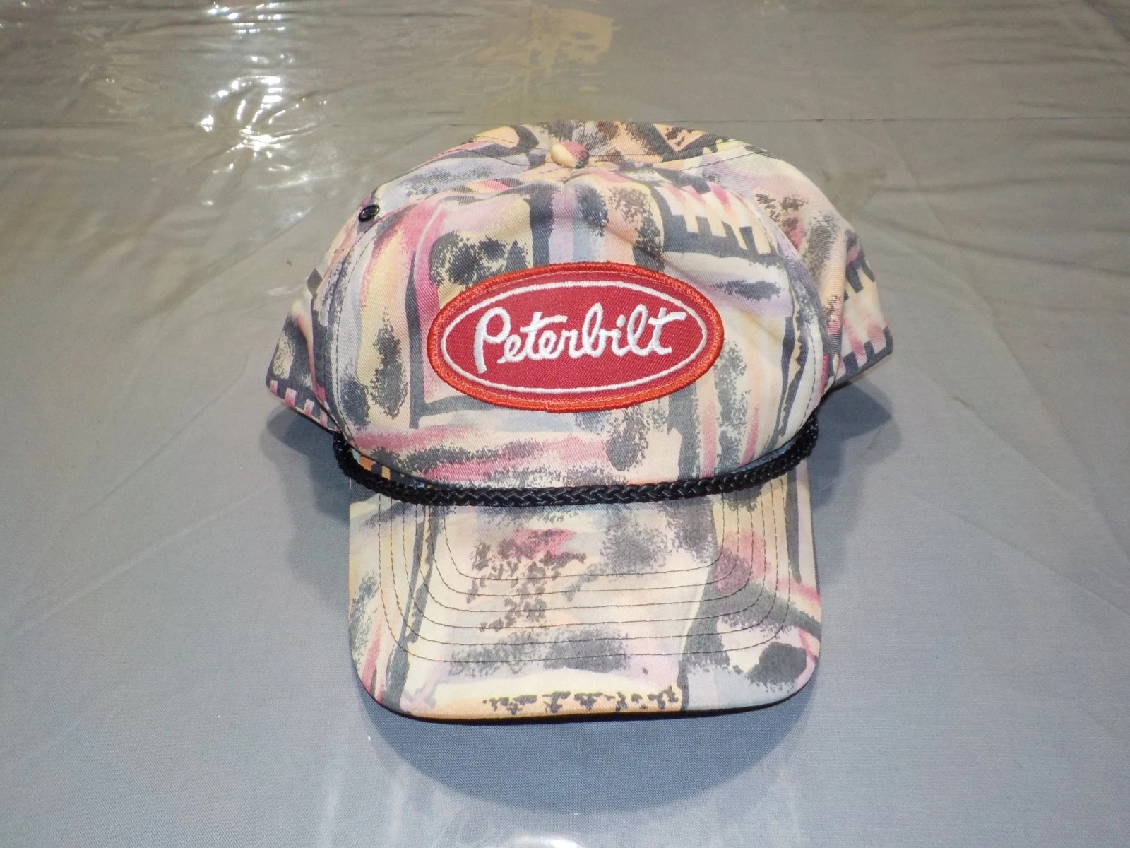 Vintage 80s Peterbilt Hawaiian AOP Print Snapback Hat, Cap w/ Rope - SAN SUN