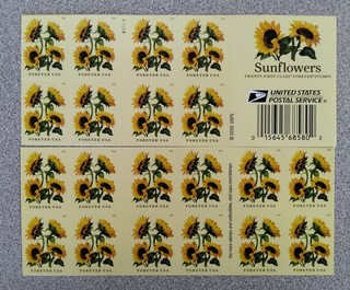 (5) USPS Baby Sunflowers books of 20 Forever Stamps 100 Stamps Value 82.00
