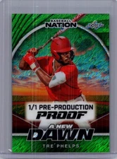 Tre Phelps 2025 Leaf Baseball Nation 1/1 Pre Production Proof