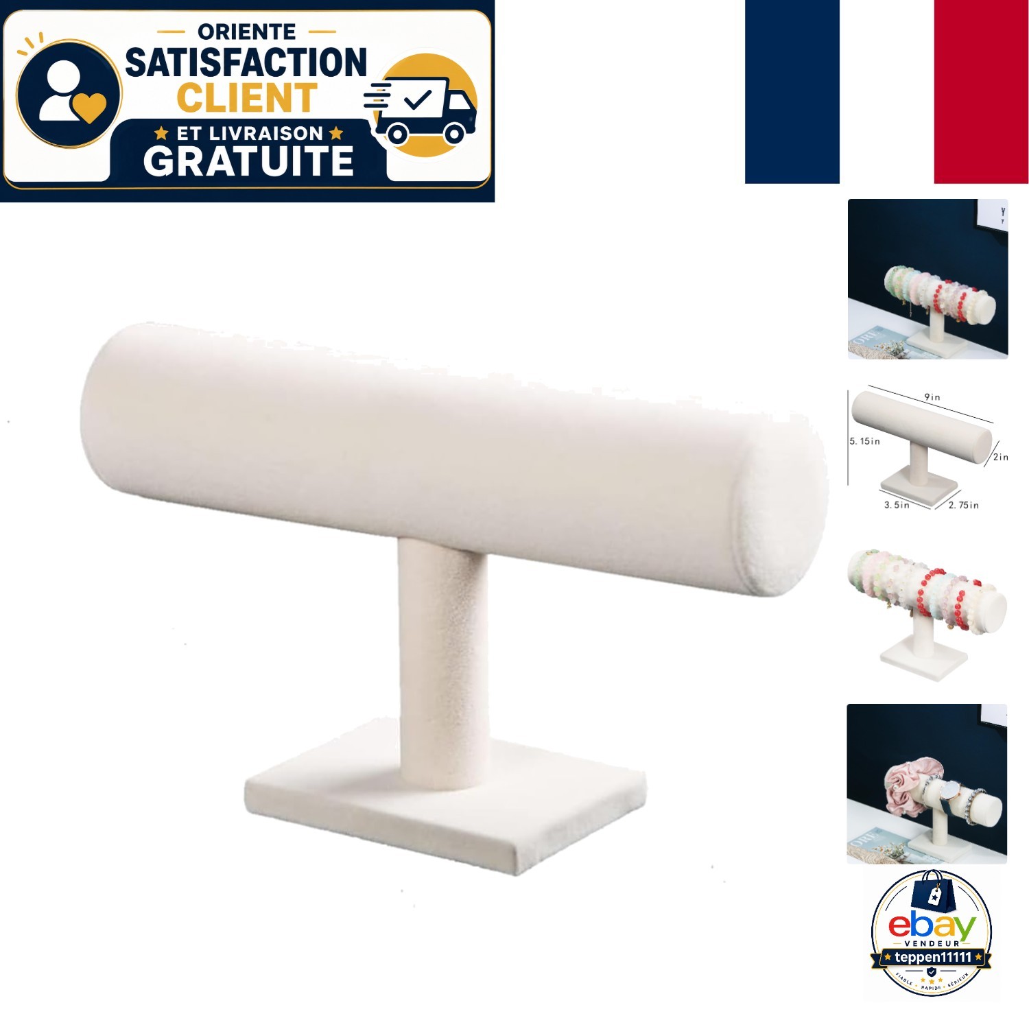 Support de Bijoux Pratique et Stable avec Support en Velours Rose