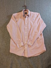 JOS. A BANKS Dress Shirt  Red  White Stripe Executive Cotton Mens 15 1/2 34