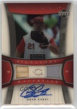 2005 Upper Deck Trilogy Signature Materials 31/75 Sean Casey #TSM-SC Auto 4l3