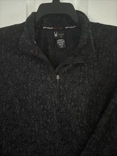 Spyder Active Performance Heavy Weight Fleece Jacket Black/Gray 1/4 Zip Pullover