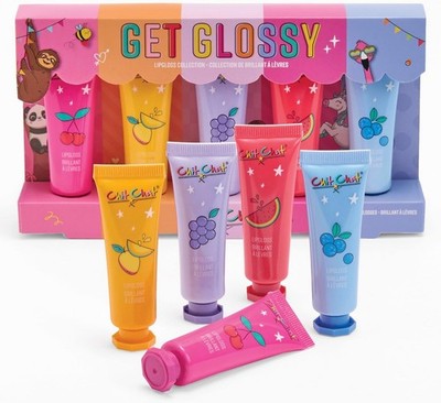5 Stück Lipgloss-Tuben mit fruchtigem Geschmack Mädchen Kinder Weihnachten Make-up Geschenkset