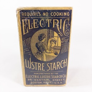 Antique Unopened 'Electric Lustre Starch' Box General Store Advertising Boston