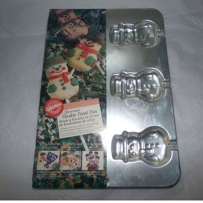 Wilton Snowman Cookie Treat Pan 1996 Vintage Holiday Baking Mold 2105-8107