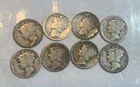 Lot of 8 Mercury Dimes 1920s Silver 90%