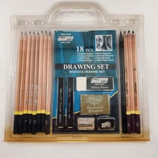 Pro Art 3078 18pc Sketch & Drawing Set Graphite Charcoal Pencil Sharpener Eraser