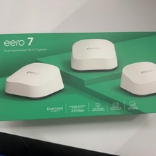 eero 7 Dual-Band Mesh Wi-Fi 7 Router 2.5 Gbps 6000 Sq Ft NEW Model Amazon 3-Pack