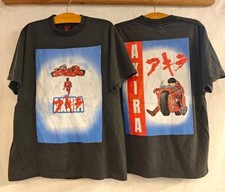 Vtg 2 sided Akira anime black short sleeve t-shirt QT7521
