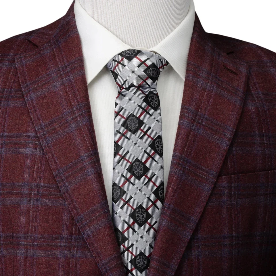 Corbata negra a cuadros de Marvel Spider-Man para hombre Foto 2 de 4