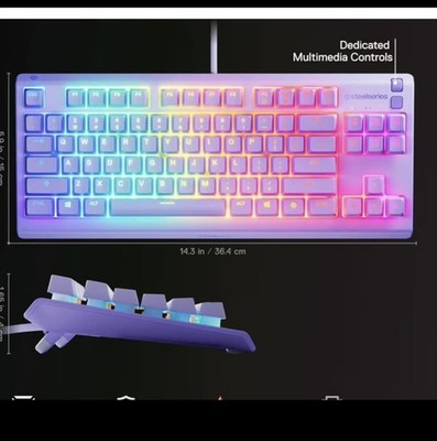 SteelSeries Apex 3 TKL RGB Keyboard   Lavender, Brand New Sealed In Box
