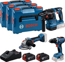 Bosch 18V Profi-Set GSR 18V-65 + GBH 18V-22 + GWS 18V-8, 2x GBA 5,0 Ah, GAL 18V-