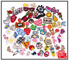 U-Sky Mix Pack Assortment 70Pcs Bulk Iron on Patches for Clothing Jackets Cute S