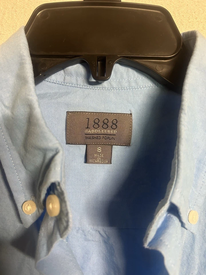 1888 Saddlebred Мужская рубашка с длинным рукавом размер S воротник на пуговицах синий - Изображение 3 из 4