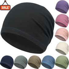Winter Thermal Skull Cap Fleece Helmet Liner with Ear Cover Windproof Beanie Hat