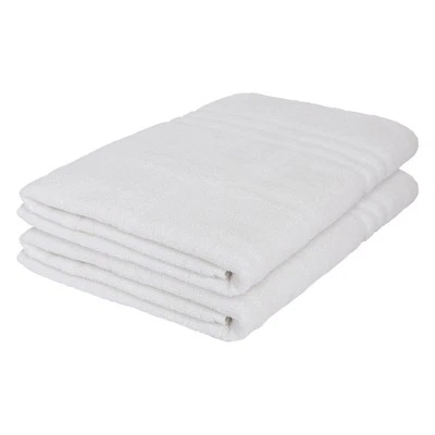 2x Blanc 160cm x 90cm Draps de Bain en Coton Géant Doux Salle de Bain Serviettes - Photo 1/4