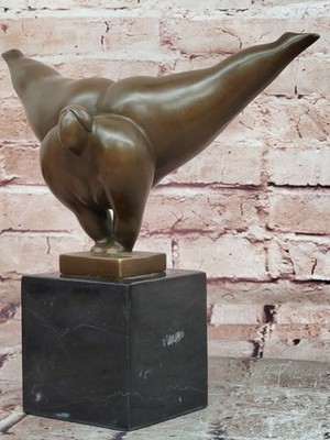 Signed Milo Bronze Jumping Sculpture Classical Human Form Gallery Artwork
