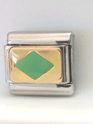 Authentic Nomination Italian Charm Diamond Turquoise 9mm Link E41