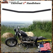 Black 1'' Drag Bars Handlebars For Harley Sportster XL 883 1200 Dyna Low Rider