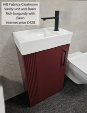 hib. Fabrica Cloakroom Furniture with tap and basin - Rich Burgundy ex-display